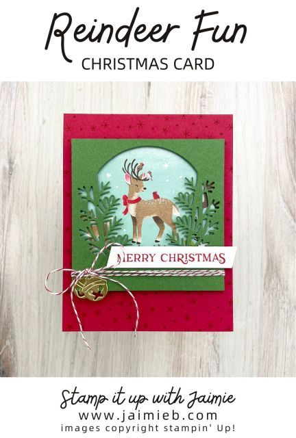 Stampin' Up! Reindeer Fun Merry Christmas Card Stampin Up Reindeer, Snowflake Stamp, Reindeer Christmas Cards, Cheers Card, Reindeer Card, Fun Christmas Cards, Holiday 2024, Handmade Christmas Card, Stampin Up Christmas Cards