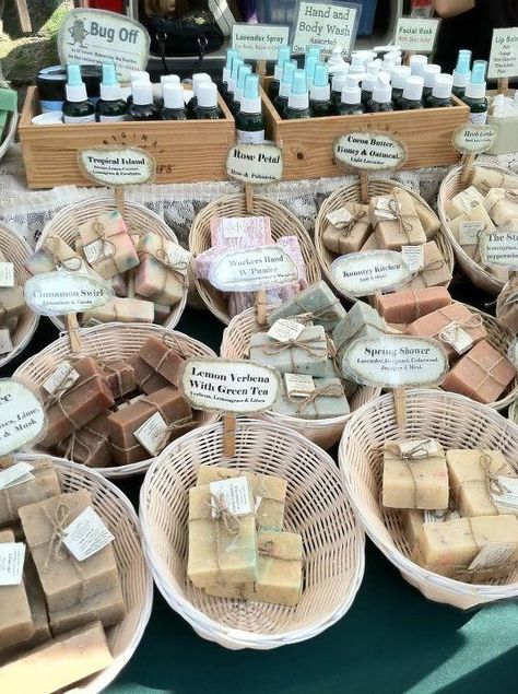 Explore hundreds of vendors at this Bucks County outdoor market, Rice's Sale & Country Market. Soap Booth, Farmers Market Display, Country Market, Craft Market Display, Vendor Displays, Soap Display, Craft Fairs Booth, Vendor Booth, Craft Fair Displays