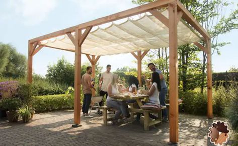 Beautiful Home Gardens, Outdoor Shelters, Wood Pergola, Potager Garden, Foto Tips, Pergola Patio, Love Garden, Outdoor Porch, Pergola Designs