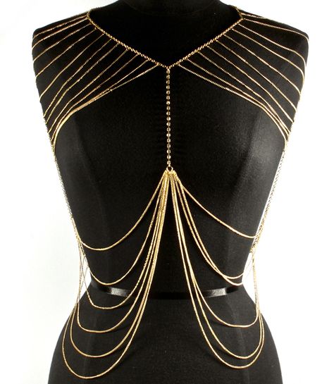 Full Body Chain Armour - I kind of love these over tight dresses. Full Body Chain, Black Mannequin, Body Jewerly, Body Necklace Chain, Body Armour, Gold Body Chain, Body Adornment, Body Chain Jewelry, Chain Jewelry