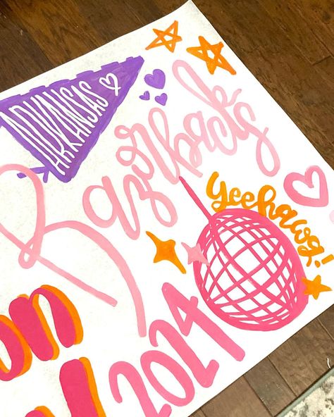 In LOVE with this grad banner!! ⚡️💜💖🧡✨ Memories Scrapbook, Grad Banner, Memory Scrapbook, Arkansas, Banners, In Love, Birthday, On Instagram, Quick Saves