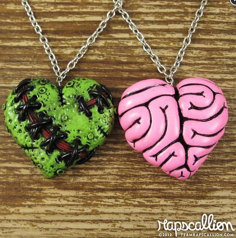 http://www.storenvy.com/products/321504-zombie-brain-best-friends-set Zombie Accessories, Zombie Core, Zombie Brain, Halloween Party Craft, Zombie Lover, Best Friends Necklace, Friends Necklace, Cake Decorating With Fondant, Bday Gifts