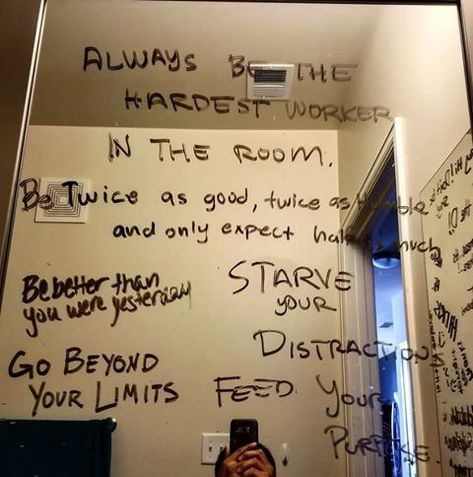 [Image] One of my good friends asks people to write motivational quotes on his mirror What To Write On Your Mirror, Quotes For Your Mirror, Motivational Mirror Quotes, Reminders To Put On Your Mirror, Things To Write On A Mirror, Inspirational Things To Write On Your Mirror, Things To Write On Mirrors, Quotes To Write On Your Mirror, Cute Things To Write On Your Mirror