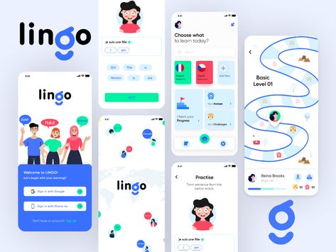 Lingo - Language Learning App by Codiant Software Technologies Pvt. Ltd. App Wireframe, Learning Maps, Language Learning App, Kids Learning Apps, Language Learning Apps, Language Apps, Mobile Application Design, Desain Ui, Learning Sites