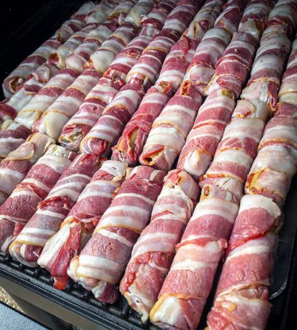 Smoked Shot Gun Shells (Bacon wrapped stuffed manicotti shells) – Humphreys BBQ Shotgun Shell Recipe, Bbq Shotgun Shells Recipe, Shotgun Shells Recipe Oven, Baked Shotgun Shells, Bbq Shotgun Shells, Smoked Shotgun Shells Recipe, Shotgun Shells Recipe, Meat Manicotti, Smoked Shotgun Shells