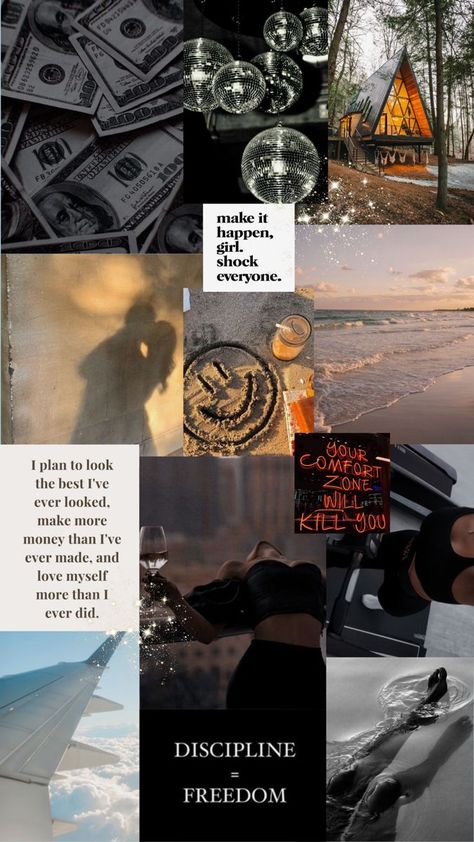 Wealth Affirmations Wealthy Wallpaper Iphone, Manifestation Mood Board Wallpaper, Vision Board For Phone Wallpaper, Manifesting Phone Wallpaper, Dreamboard Wallpaper, Manifesting Backgrounds, Mood Board Wallpaper Iphone, 2024 Phone Wallpaper, Wallpaper Iphone Vision Board