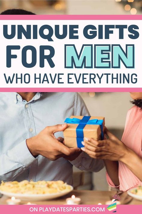 Whether it’s a birthday gift for my dad or an anniversary gift for my husband, finding unique gifts for men who have everything can be a challenge. Sometimes I want to give a small, cheap gift, and other times I want a share big expensive present. This list has ideas for useful gifts, and you will also find out how to come up with the best thoughtful and creative gift ideas even if your guy doesn’t fit into typical gift giving categories like outdoor, sports, or alcohol. Unique Birthday Gifts For Boyfriend For Him, Big Anniversary Gifts For Him, Small Birthday Party For Husband, 25 Gifts For 25th Birthday For Him Ideas, Male Anniversary Gift Ideas, Husband 25th Birthday Ideas, Gifts For 55 Year Old Men, 50 Birthday Present Ideas Men, Birthday Box For Husband