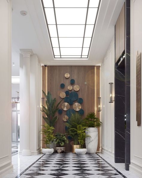 Botanical Residence on Behance | Lobby interior design, Home entrance decor, Lobby design Lobby Interior Design Entrance, Lobby Entrance Design, Company Lobby, Hotel Lobby Interior Design, Entrance Lobby Design, Commercial Ideas, Reception Interior, Foyer Designs, Home Lobby