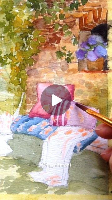 Nianiani on Instagram: "Cozy Spring Garden

Full Tutorial up on my YouTube channel: Nianiani
Downloadable outline is available for purchase in my ko-fi shop, you can find the link in the description box of my yt video
Enjoy!

#watercolor #watercolour #watercolorpainting #watercolorart #watercolortribe #worldofartists #instaart #watercolor_daily #watercolortutorial #worldwatercolorgroup #worldofart #watercolor_art #watercolor_art #watercolor_gallery #springpainting #springgarden" World Water, Spring Painting, Color Grouping, Watercolour Tutorials, Spring Garden, Art Watercolor, My Youtube Channel, Insta Art, Art World