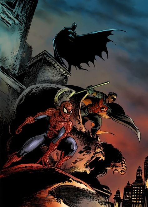 Batman Vs Spiderman, Dynamic Trio, Batman Suit, Tiktok Ideas, Spiderman Art Sketch, Batman Spiderman, Superhero Room, Avengers Wallpaper, Marvel Vs Dc