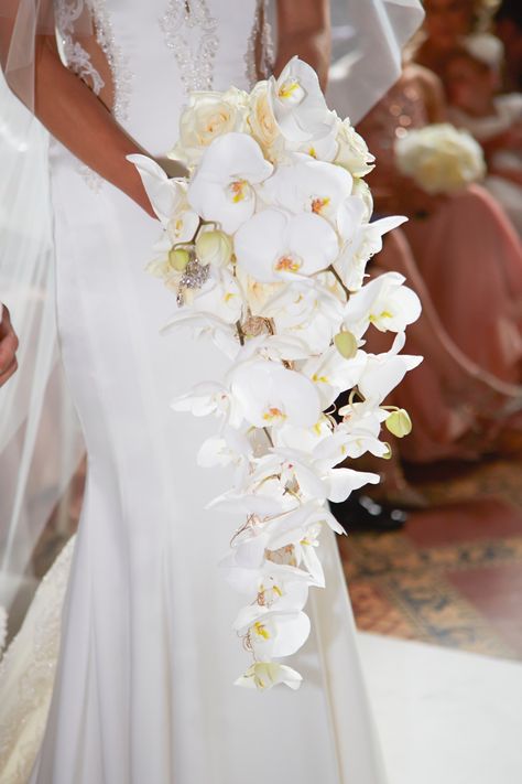 Wedding Arch Orchid, Waterfall Orchid Bouquet, Calla Lily Orchid Bouquet, White Orchid Wedding Bouquet, Orchid Rose Bouquet, Wedding Flowers Orchids, Orchid Wedding Theme, Orchid Centerpieces Wedding, White Orchid Bouquet