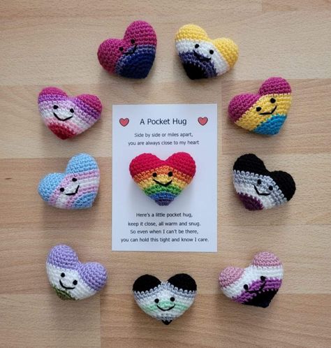 Crochet Bereavement Gift, Crotchet Keychains, Felted Food, Crochet Teacher Gifts, Worry Worm, Pocket Hugs, Fast Crochet, Crochet Teddy Bear Pattern, Diy Gift Set