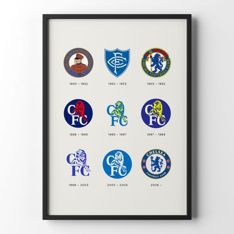 Chelsea Poster, Chelsea Logo, Fc Logo, Logo Evolution, Football History, Modern Pop Art, Chelsea Football Club, Chelsea Football, Chelsea Fc