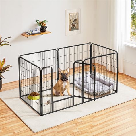 Yaheetech 6 Panel Exercise Heavy Duty Pet Pen & Reviews | Wayfair Pet Pen, Wall String Lights, Pet Playpen, Dog Crate Furniture, Animal Pen, Dog Carrier, Outdoor Ceiling Fans, Dog Kennel, Cool Inventions