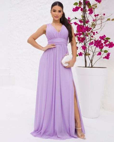 Vestido Color Lila, Lavender Bridesmaids, Lavender Bridesmaid Dresses, Designs For Dresses, Top Design, Elegant Dresses, One Shoulder Formal Dress, Abc, Violet