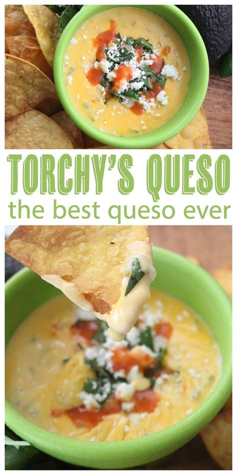 Papasitos Recipes, Abuelos Queso Recipe, Restaurant Queso Dip, Green Chili Queso Dip, Torchys Queso Recipe, Best Queso Recipe, Easy Queso Dip, Easy Queso, Pasta Soups