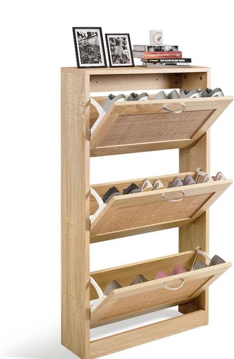 Tuck those shoes away in this awesome shoe cabinet! Plenty of room! Great to clean up that shoe corner! 5% coupon - get yours now! Shoe Storage Hidden, Narrow Shoe Storage, Slim Shoe Rack, Entryway Narrow, Shoe Storage Design, Shoe Rack For Home, Slim Shoe Cabinet, Ikea Shoe, Narrow Storage Cabinet