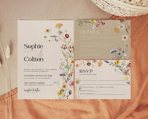 Beige Wedding Invitations Boho Floral Wedding Invitations - Etsy Canada Beige Wedding Invitations, Boho Wildflower Wedding, Boho Floral Wedding Invitations, Wedding Invitation Boho, Sage Green Wedding Colors, Boho Floral Wedding, Wildflower Wedding Invitations, Boho Wildflower, Digital Invitations Wedding