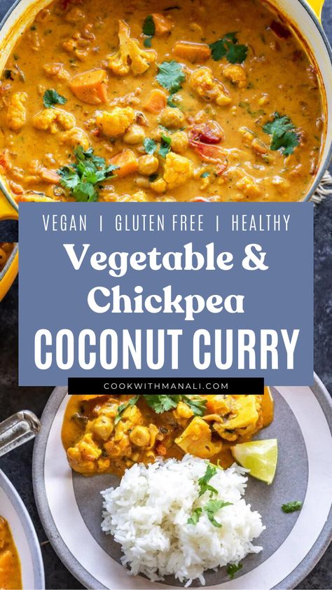 Easy Vegetable Curry, Vegetable Curry Recipe, Recipe With Coconut Milk, Recipes Deserts, Vegetable Curry Recipes, Vegan Slow Cooker Recipes, Vegetarian Slow Cooker Recipes, Curry 3, Vegan Crockpot