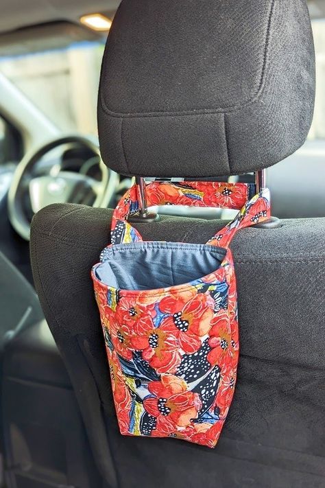 Diy Auto Trash Bag, Trash Bags For Cars, Fabric Garbage Can For Car, Sewing Car Trash Bag, Car Trash Bag Sewing Pattern, Vehicle Garbage Can Diy Car, Fabric Car Trash Bag, Fabric Trash Bag For Car, Car Trash Bag Diy Pattern