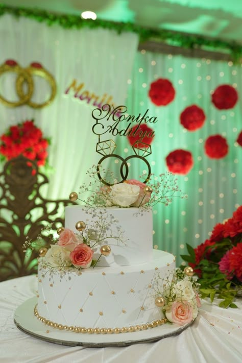 Engagement cake ideas Engagement Ideas Indian Decoration, Engejment Cake Design, Engement Cake Design, Indian Wedding Cake Designs Simple, Ring Cake Engagement, Engagement Cake Designs Unique 2 Tier, Engagement Cake Indian, Cake For Marriage, Indian Engagement Cake