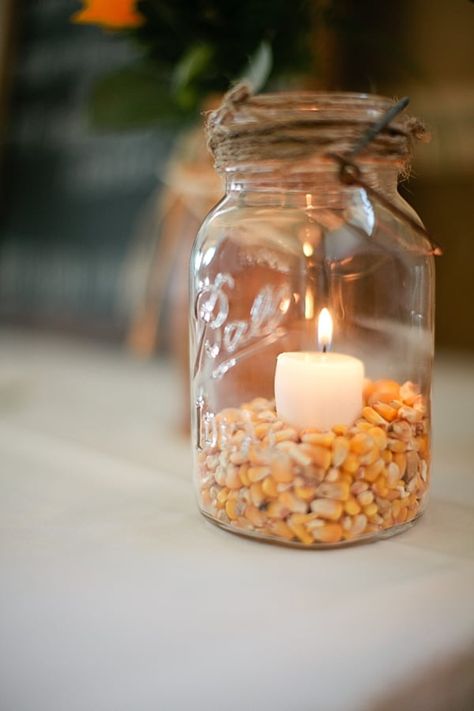 Corn and Candles Western Bridal Showers, Wedding Centerpieces Mason Jars, Western Theme Party, Pig Roast, Harvest Party, Western Parties, Fall Wedding Centerpieces, Fall Bridal Shower, Cowboy Birthday