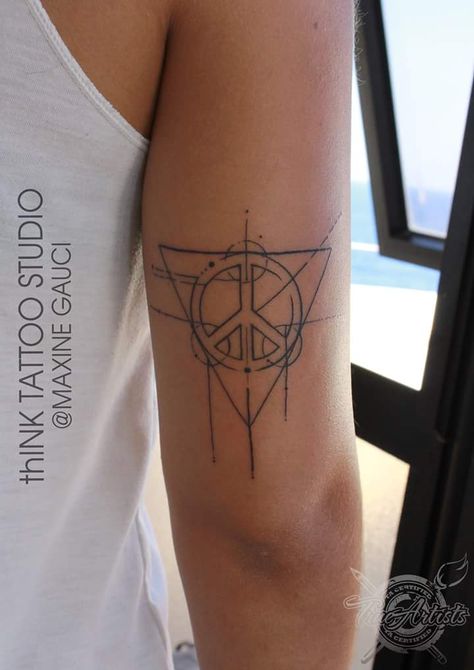 Inner Peace Tattoo, Good And Evil Tattoos, Peace Sign Tattoo, Peace Sign Tattoos, Om Tattoo Design, Coordinates Tattoo, Peace Tattoos, Simple Tattoos For Women, Hippie Tattoo