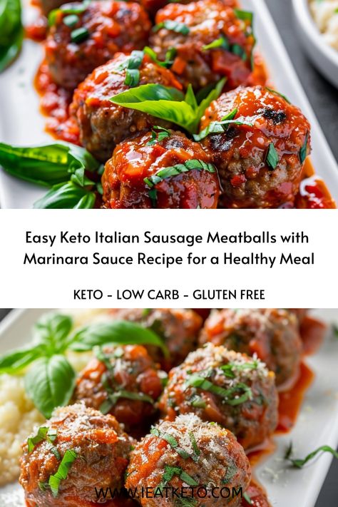 Keto Italian Sausage Meatballs with Marinara Sauce: A Low-Carb Delight Embark on a culinary journey to Italy with a keto twist! Our Keto Italian Sausage Meatba Keto Italian Sausage Meatballs, Meatballs With Marinara Sauce, Italian Sausage Meatballs, Ground Beef Meatballs, Cheap Keto, Keto Italian, Sausage Marinara, Keto Meatballs, Sausage Meatballs