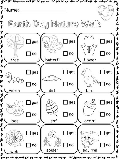 Earth Day Worksheets can teach our children to care about our environment and the world we live in. We only get one, let’s learn how to make sure that its a world that supports us. Here we have fun and educational worksheets that focus on Earth Day for kids. Find your way through a maze, … Earth Day Worksheets, Earth Week, Earth Day Projects, Spring Kindergarten, Earth Day Crafts, Earth Day Activities, Spring Preschool, Math Printables, Nature Walk