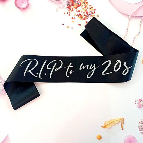 RIP 20s Black Birthday Sash - Funeral For My 20s Birthday Party Outfit - 30th Birthday Party Ideas Rip To My 20s, 30th Birthday Party Themes, 30. Geburtstag Frau, Rip To My Youth, 30th Birthday Ideas For Women, 30th Bday Party, 30th Birthday Themes, 30th Birthday Bash, 30th Birthday Party Decorations