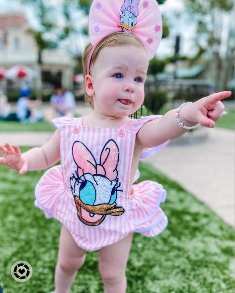 Disney world outfit for little girl, Daisy Duck pink romper, Daisy Duck Disney world bow for baby girl, Disney vacation kids outfit Follow my shop @zarahskelton on the @shop.LTK app to shop this post and get my exclusive app-only content! #liketkit #LTKtravel #LTKkids #LTKbaby @shop.ltk https://liketk.it/45Wpz One Year Old Disney Outfits, Baby Girl Disney Outfits, Baby Disney Outfits, Disney Baby Outfits, Daisy Duck Outfit, Disney Romper, Mom And Baby Costumes, Disney World Outfits Summer, Epcot Outfit Ideas