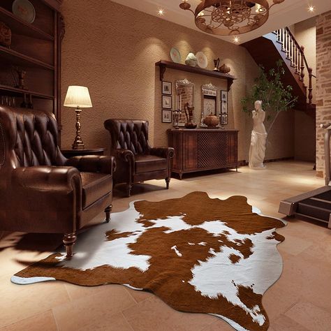 PRICES MAY VARY. 🐮 COSY EXPERIENCE The exquisite faux cowhide rug could add retro and wild accent to bedroom, living room, nursery, office, dining room, kids baby room and playroom. The animal print rug would also bring a leisure and comfort experience to you. 🐮 HIGH QUALITY The gorgeous cowhide carpet is made of premium materials: ultra soft polyester fiber on the front and the back. The cow print rug is durable, odorless, and fadeless. 🐮 DELICATE GIFT The cow rug is delicate due to our meti Cow Print Carpet, Cowhide Rug Living Room Modern, Hide Rug Living Room, Faux Animal Skin Rugs, Maximalism Living Room, Cow Print Area Rug, Cowhide Rug Living Room, Cow Print Rug, Cowhide Decor