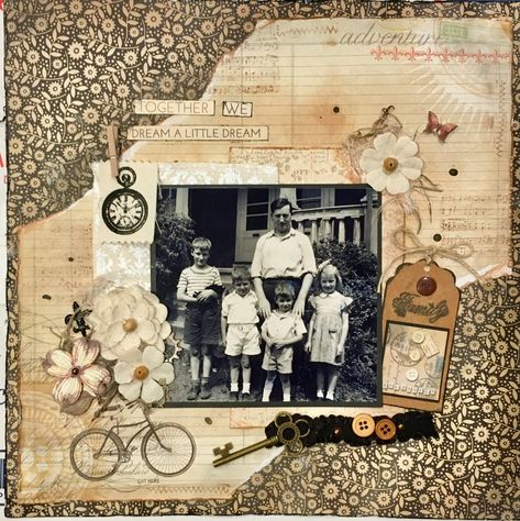 Family - Scrapbook.com Heritage Scrapbooking Layouts, Genealogy Crafts, Ancestry Scrapbooking, Birthday Scrapbook Pages, Heritage Scrapbook Pages, Wedding Scrapbook Pages, Molduras Vintage, Album Photo Scrapbooking, Scrapbooking Vintage