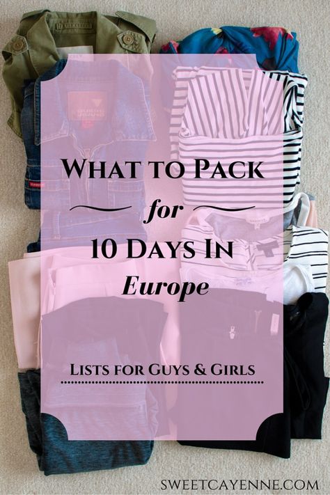 10 Days In Europe, Packing List Spring, Europe Travel Packing, European Travel Outfit, Europe Packing, Europe Packing List, Europe Travel Outfits, Packing For Europe, Packing Essentials