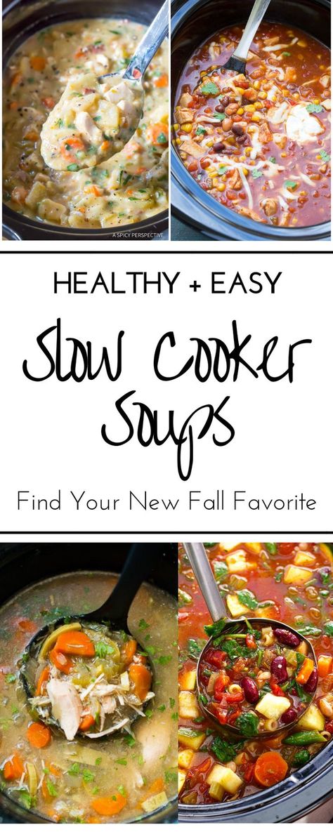 Slow Cooker Soups And Stews, Easy Crockpot Soup Recipes, Slow Cooker Soup Recipes Healthy, Slow Cooker Soup Recipes, Healthy Crockpot Soup, Easy Crockpot Soup, Slow Cooker Soups, Crockpot Soups, Fall Crockpot Recipes