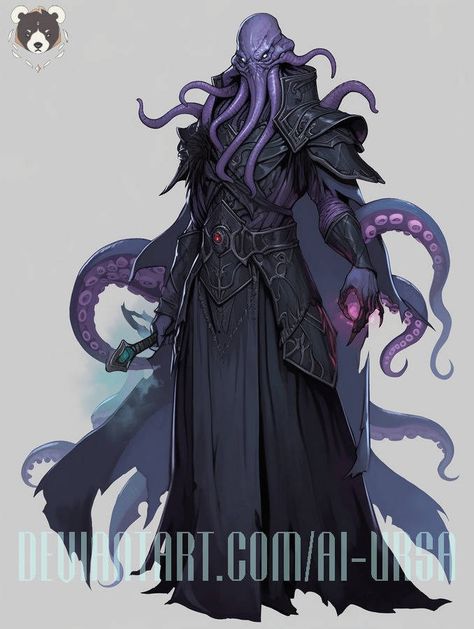 Mindflayer Character Art, Eldritch Lich, Illithid Character Art, Mindflayer Art, Illithid Art, Mind Flayer Art, Aberrant Mind Sorcerer, Eldritch Oc, Eldritch Magic