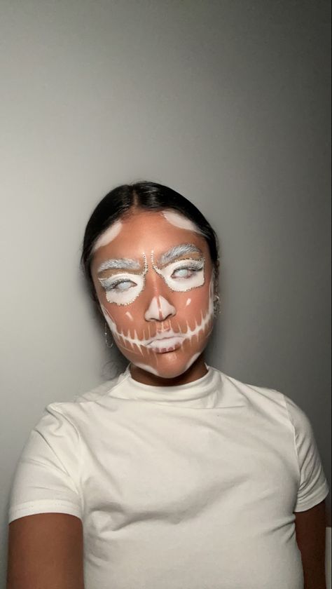 White Skull Makeup, Skull Makeup, Spooky Season, Halloween Makeup, Halloween, Makeup, White, Halloween Make Up, Make Up