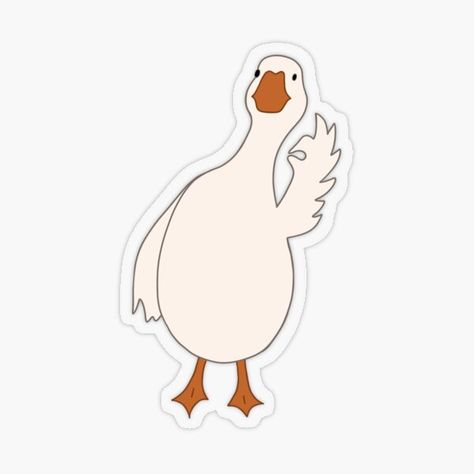 "OK Goose" Sticker for Sale by sadiebatte | Redbubble Goose Doodle Cute, Angry Goose Drawing, Goose Cartoon Cute, Cute Goose Illustration, Goose Sticker, Goose Drawing, Silly Goose Sticker, Plastic Stickers, Silly Animals