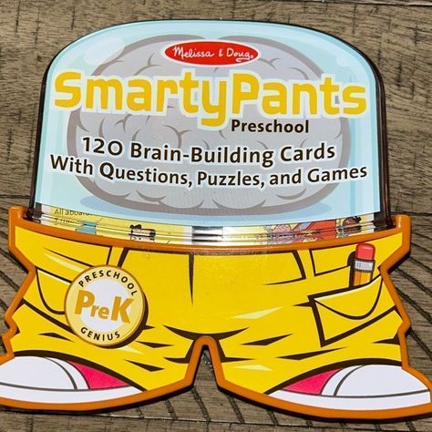 Puzzles Questions?? And Games Cards Unopened Stored In Case. Have Fun Exercise Your Brain Makes Great Gift For Prekindergarten Melissa Doug Toys, Smarty Pants, Pre Kindergarten, Preschool Games, Melissa & Doug, Learning Toys, Your Brain, Orange Yellow, Fun Workouts