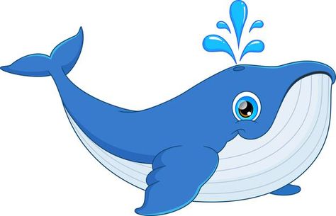 Blue Whale Illustration, Whale Images, Sea Cartoon, Whale Cartoon, Swimming Cartoon, Cute Cartoon Fish, Whale Pictures, Whale Fish, Fish Cartoon