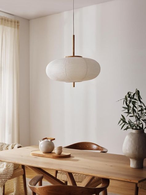 Small Kitchen Lamp, Japandi Lamp, Estilo Japandi, Style Japandi, Interrior Design, Wood Canopy, Japanese Lantern, Dining Table Lamps, Living Place