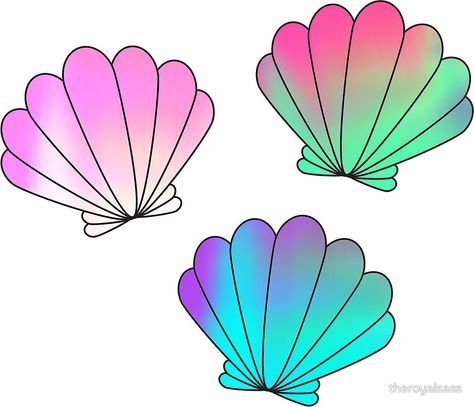 Holographic Mermaid Shells Sticker Set Mermaid Diy Crafts, Sea Shell Tattoo, Shell Tattoo, Shell Mermaid, Mermaid Cartoon, Mermaid Birthday Party Decorations, Jellyfish Craft, Mermaid Cake Topper, Ariel Disney