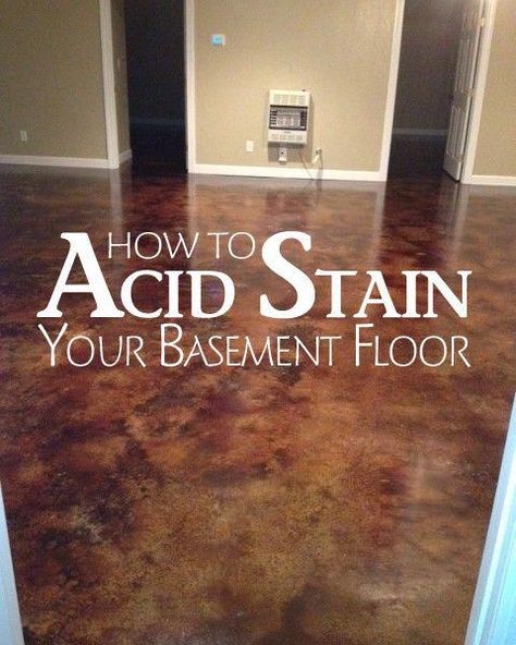 How To Stain Concrete, Concrete Basement Floors, Basement Floors, Stained Floors, Concrete Basement, Stain Concrete, Basement Flooring Options, Acid Stained Concrete, Garage Atelier