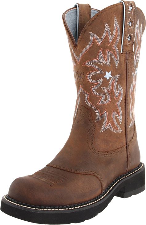 PRICES MAY VARY. WESTERN STYLE RIDING BOOTS: These cowgirl style riding boots are made for high performance and a western look. The stylish detailed six-row stitch pattern with star embroidery accents on the shaft looks fresh with a hint of the old school. EVERYDAY COMFORT AND BALANCE: These Ariat cowgirl boots provide maximum comfort and absorb foot pressure using ATS technology. The round toe boots hold the foot for exceptional support and balance no matter you are standing, walking, or runnin Plus Size Cowgirl Boots, Plus Size Cowgirl, Style Riding Boots, Western Boots For Women, Round Toe Boots, Ariat Boots, Western Look, Western Boots Women, Star Embroidery