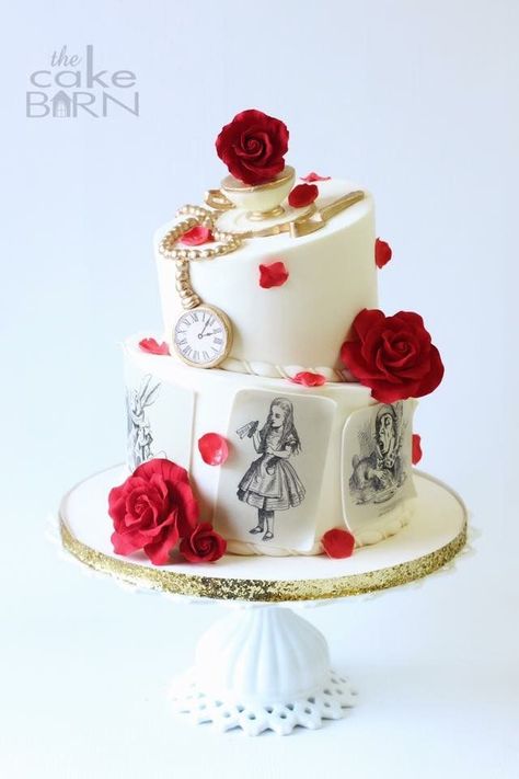 Disney Themed 18th Birthday Party, Alice And The Wonderland Cake, Alice In Wonderland Sweet 16 Cake, Alice In Wonderland Party Cake, Alice Cake Wonderland, Alice In Wonderland Themed Cake, Mad Hatter Birthday Cake, Alice In Wonderland Birthday Cake Simple, Alice In Wonderland Cake Ideas Simple