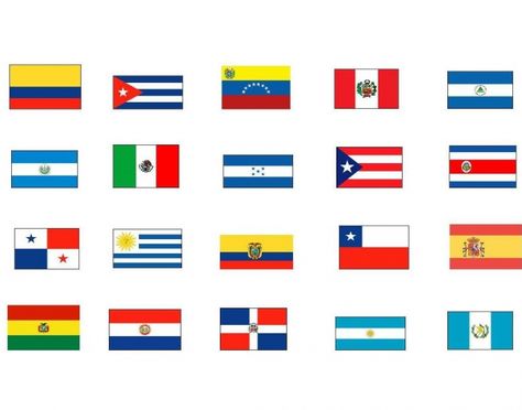 spanish speaking countries Flag Names, Spanish Learning Apps, Asian Flags, Hispanic Countries, Learning Spanish For Kids, Flag Game, Spanish Names, Countries And Flags, Spanish Speaking