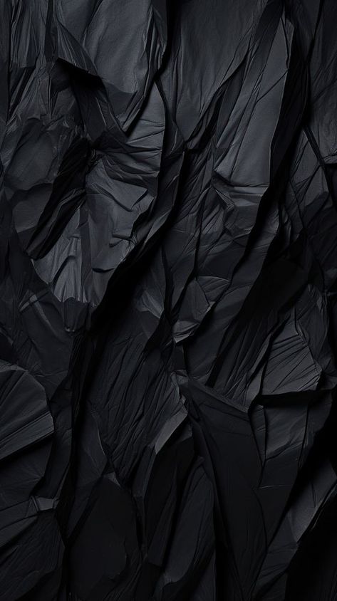 Black crumpled paper texture backgrounds monochrome wrinkled.  | premium image by rawpixel.com / Techi Black Marble Aesthetic, Black Crumpled Paper, Black Textured Wallpaper, Iphone Wallpaper Dark, Black Paper Texture, Crumpled Paper Textures, Mobile Wallpaper Iphone, Black And White Wallpaper Iphone, Android Wallpaper Black