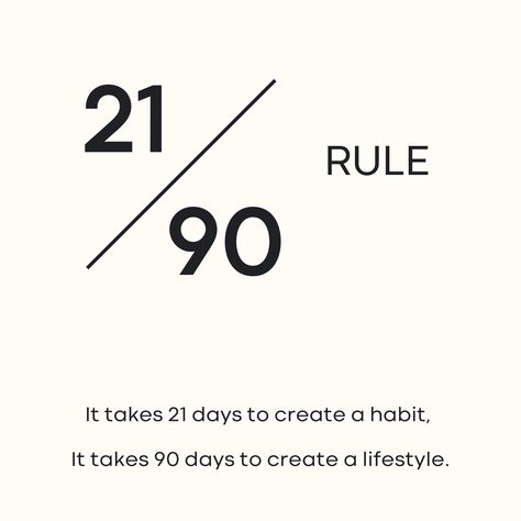 It Takes 21 Days To Make A Habit Quote, Habit Change 21 Days, It Takes 21 Days To Make A Habit, 3 Small Goals A Day, 21 90 Rule, Healthy Mental Habits, How To Create A Habit, 21 Days To Make A Habit, 8020 Rule