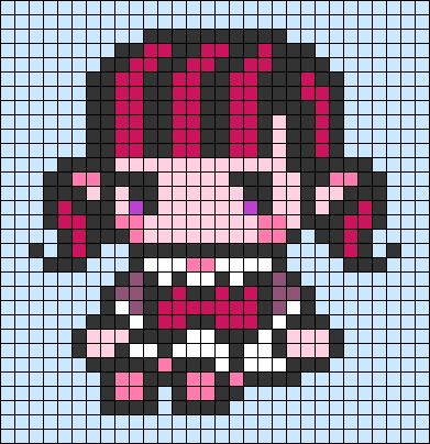 Monster High Cross Stitch, Perler Bead Patterns Monster High, Vampire Pixel Art, Draculaura Coffin, Monster High Vampire, Dracula Doll, Alpha Patterns Pixel Art, Pixel Sprites, Pixel Grid