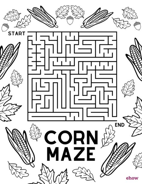 Free Printable Halloween Coloring Pages for All Ages | ehow Corn Maze Activities, Fall Mazes For Kids, Halloween Maze Printable, Mazes Printable, Activity Pages For Kids Free Printables, Free Printable Halloween Coloring Pages, Coloring Pages Activities, Maze Printable, Halloween Maze